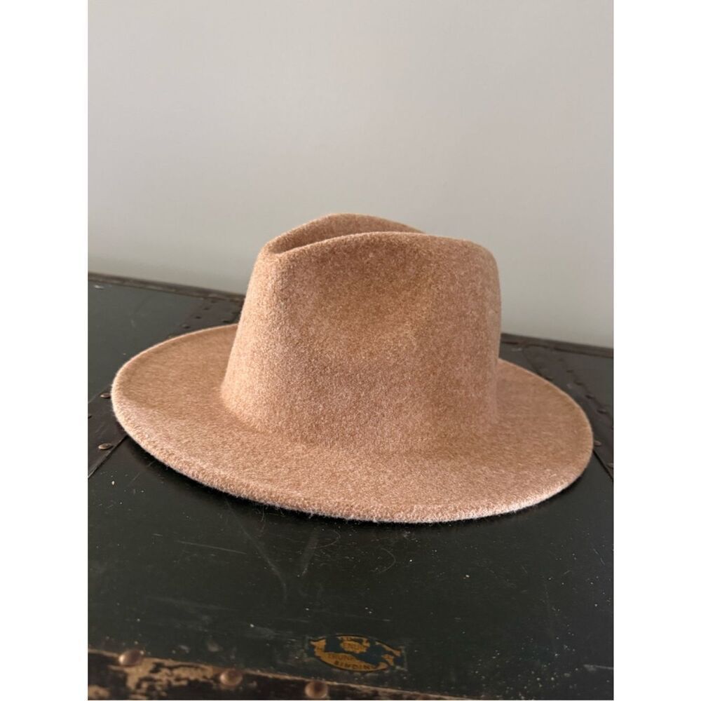Wool Blend Felt Wide Brimmed Hat Fedora Blush
